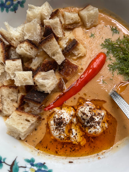 Tangy Tomato Soup and Lovely Labneh